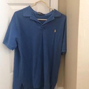 Men’s blue polo size large with yellow horse